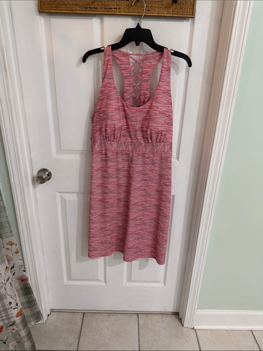 ZeroXposur Pink Space-Dyed Active Tank Dress with Crisscross Back